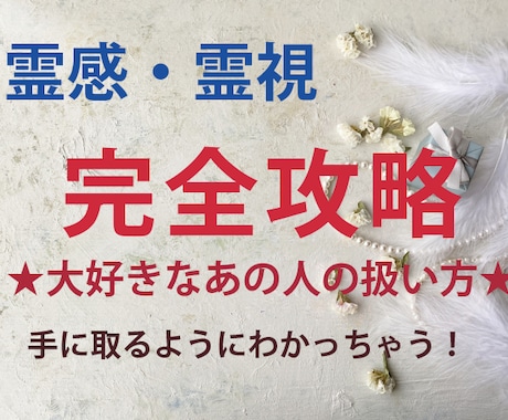 霊感・霊視でお相手の完全攻略の方法を教えます 最速1時間！お相手の扱い方を完全攻略する方法をお伝えします！ イメージ1