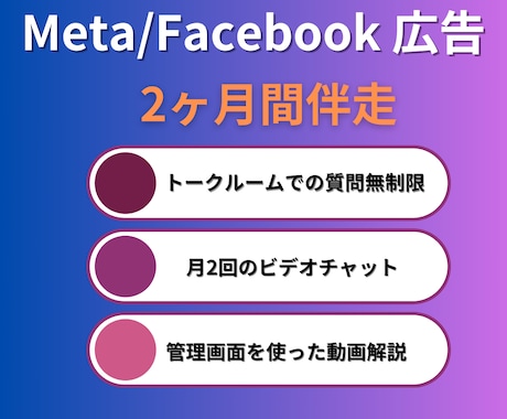 Meta広告運用コンサル【2ヶ月間】伴走いたします 現役の広告運用コンサルタントが個別コンサルいたします イメージ2