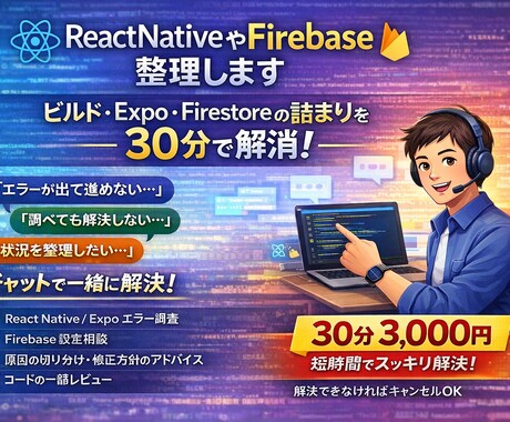 ReactNativeやFirebase整理します ビルド・Expo・Firestoreの詰まりを30分で解消 イメージ1