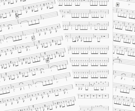 ベースのタブ譜を制作します 500曲オーバーの納品実績！／弾きたい曲の譜面がないなど イメージ1