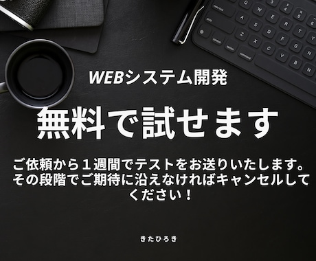 ２週間5万円でWebシステムを作成します 無料でテストをお試しいただけます！ イメージ1