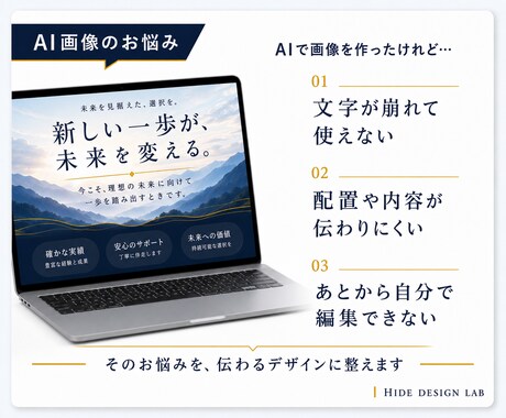 AI画像を伝わるデザインに仕上げます 文字・配置・内容を整えCanva編集データで納品 イメージ2