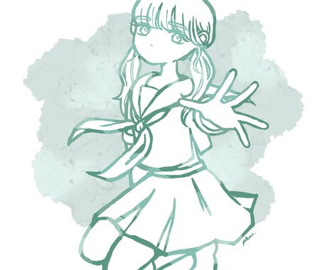 全身イラストを描きます ポップでゆるく淡いイラストを描きます！ イメージ2