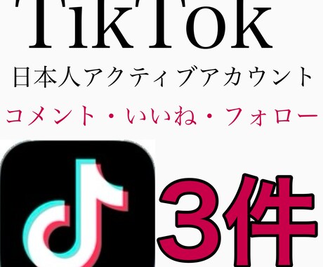 TikTokのいいねとコメント増やします 女性のアクティブアカウントから3件増加 イメージ1