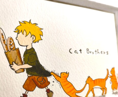 原画温かいアート作品つくります 猫ちゃんをお好きな動物にもできます! イメージ2