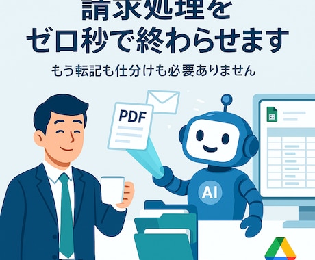 AI活用で請求書処理を0秒で終わらせます 御社専用の請求書管理システムに興味はございませんか？ イメージ1