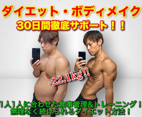 痩せたい！ダイエット1ヶ月間徹底サポートします 運動+食事を徹底サポート!1ヶ月で-5kgも夢じゃない! イメージ1