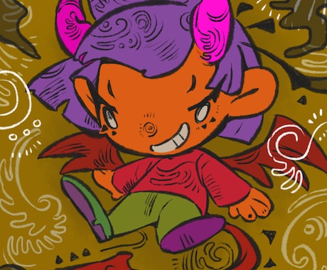 ミニキャライラスト・アイコンを製作します ハロウィンを愛する絵描きがレトロチックな作品をお描きします！ イメージ2