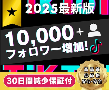 TikTokフォロワー10000人増加させます コスパ◎！安く高品質なフォロワーをあなたにご提供 イメージ1