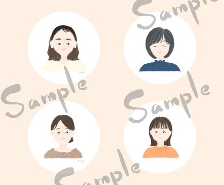 商用利用OK◎大人かわいい似顔絵をお描きします 親しみやすいアイコンで印象アップに繋げます イメージ2