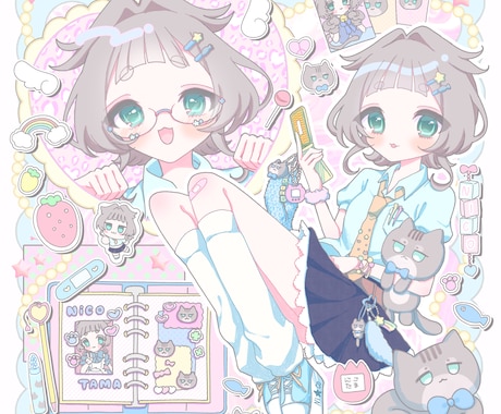 可愛いキャラクターの一枚絵イラストを制作します 今月中にご依頼いただければ6月末納品可能です！ イメージ2