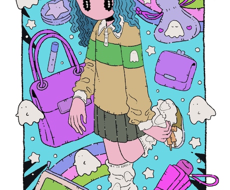 可愛くてどこか不思議な絵を描きます シュールでうにょうにょ目のキャラ描きます！全力で頑張ります！ イメージ2