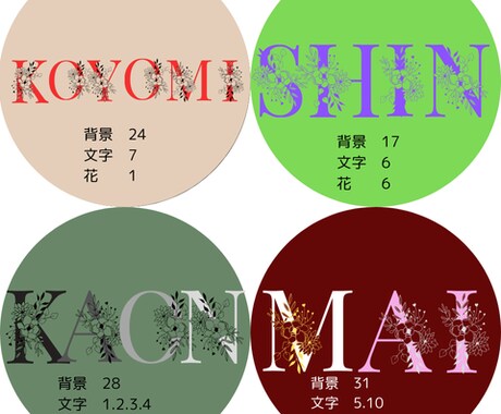 花×アルファベットのシンプルアイコンを作ります 全36色から選んでオリジナリティあふれるアイコンが作れます。 イメージ2