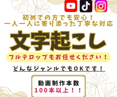 動画の文字起こし承ります YouTubeやその他SNS等のフルテロップもお任せ下さい！ イメージ1