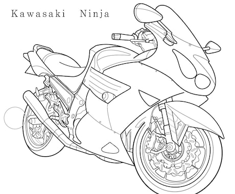 愛車の旧車バイクをモノクロ線画イラストにします イメージ1