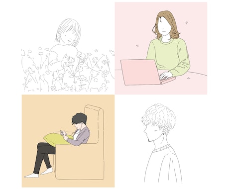 最短即日！シンプルでおしゃれな線画イラスト描きます アイコンや商品・グッズデザイン、プレゼントにも！ イメージ2