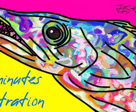 釣り好きの方♪釣れた魚を超カラフルに描きます 6月♡リニューアル出品(*'ω'*)インテリア等にどうぞ♬ イメージ1