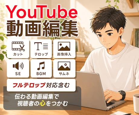 YouTube動画編集 | 伝わる動画を制作します 目的やターゲットに合わせて、丁寧に動画を制作いたします。 イメージ1