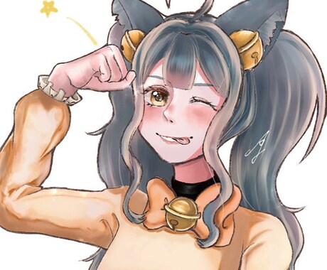 アイコン描かせていただきます キラキラで可愛い女の子、男の子を油絵タッチで描きます。 イメージ2