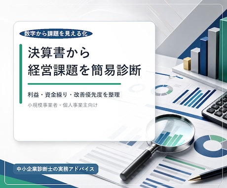 決算書から会社の経営課題を簡易診断します イメージ1