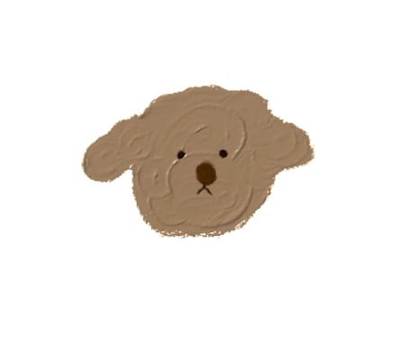 オイルパステル風　優しい雰囲気で愛犬の絵を描きます