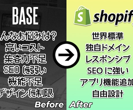 BASE から Shopify に移行します 引越しもできるし販売チャネルを増やすこともできるサービス イメージ1