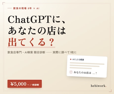 ChatGPTに飲食店が出るか診断します イメージ1