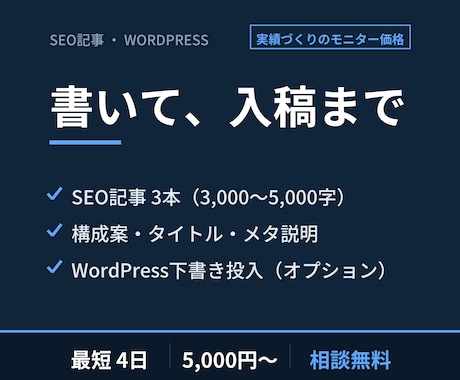 WordPress投入まで記事を納品します イメージ1