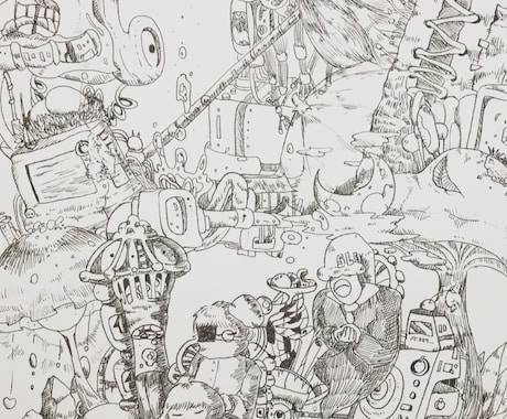 絵本の挿絵や表紙の絵を描かせていただきます モノトーンのペン画です。緻密で不思議な世界観を是非！ イメージ2