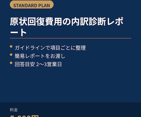 原状回復費用の内訳診断レポート作成します ガイドラインをもとに項目ごとに整理します イメージ1