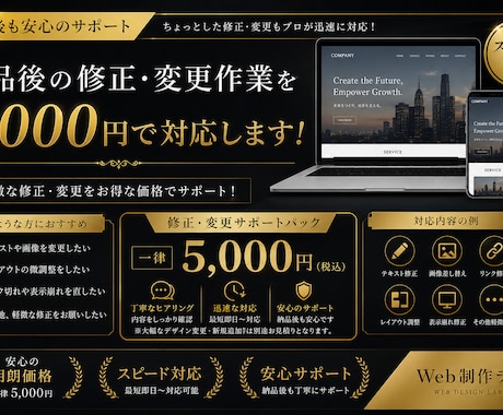 HPの修正対応をします 納品後に発生する変更作業を代行します！ イメージ1
