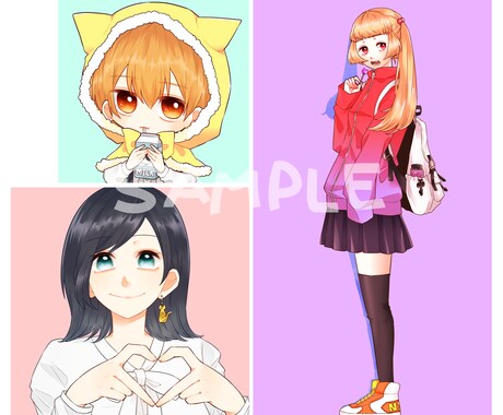 最短2日！あなただけのイラストお描きします アイコン・ミニキャラ・全身をスピード提供します！ イメージ2