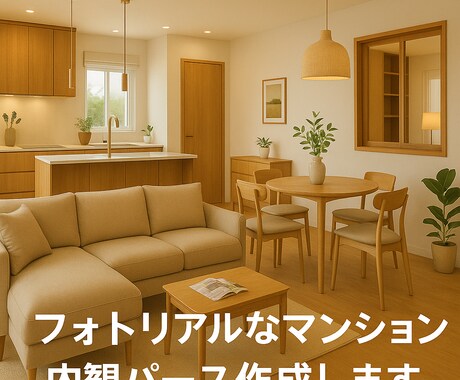 マンションリノベのLDKパース作成します ラフ図から高品質パースを作成します。最短2日！！急ぎの案件に イメージ1