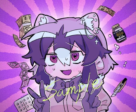 SNS用アイコンヘッダー・キャラデザ制作します 実績あり！デフォルメのイラスト大得意です！ イメージ1