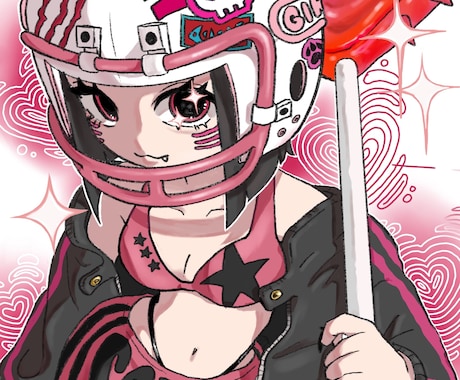 目が特徴的なキャラクターのイラストを描きます イカした個性的なキャラクターを求めている方へ イメージ1