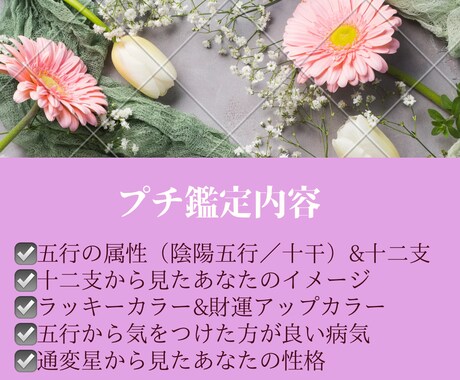 四柱推命であなたらしく生きる為のお手伝いをします プチ鑑定♡自分だけの取扱説明書をお届けします✴︎ イメージ2