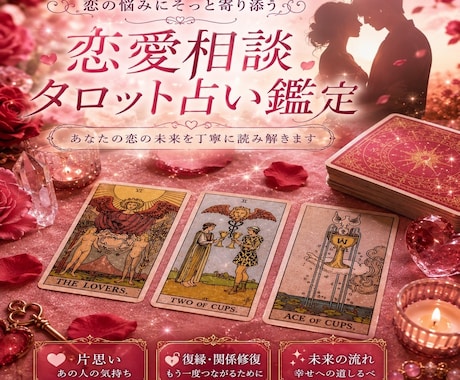 恋愛でお悩みの方へ 彼(彼女)の本音占います タロット占いでお互いの心の隙間を覗きます イメージ1