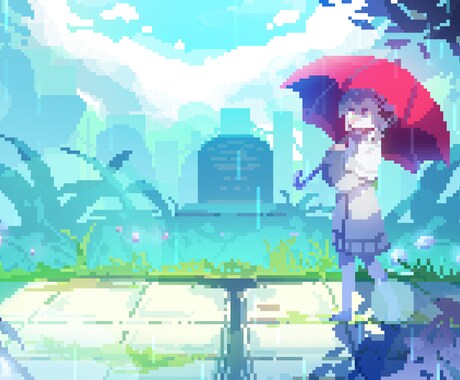 動くドットの待機画面や背景を描きます 動く可愛い、綺麗なドット絵を配信等に！ イメージ1