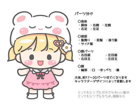 SDイラストのlive2dモデル製作いたします シンプルだけどかわいい☆live2dモデルです! イメージ2