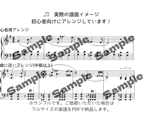 簡単に弾ける！初心者向けピアノアレンジ楽譜作ります 憧れの曲を“弾ける形”にやさしくアレンジします♪ イメージ2