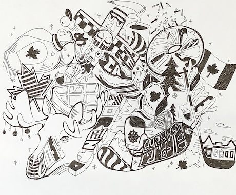 ボールペン画描きます テーマやモチーフに沿って一色ボールペンで