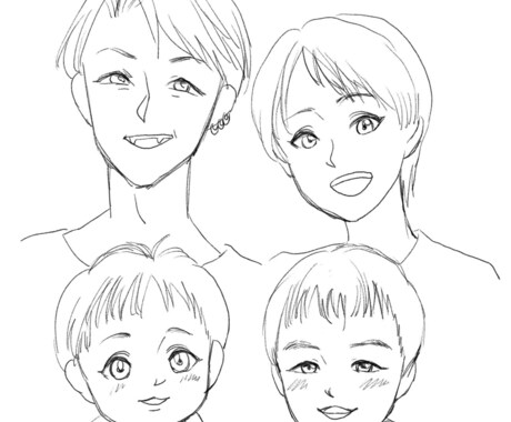 似顔絵描きます クセの少ない、線画(カラー可)の似顔絵です イメージ2