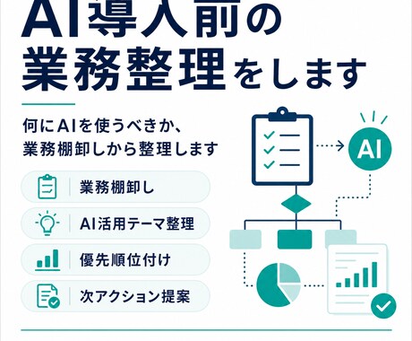 AI導入前の業務整理をします 業務棚卸しから活用テーマまで整理 イメージ1