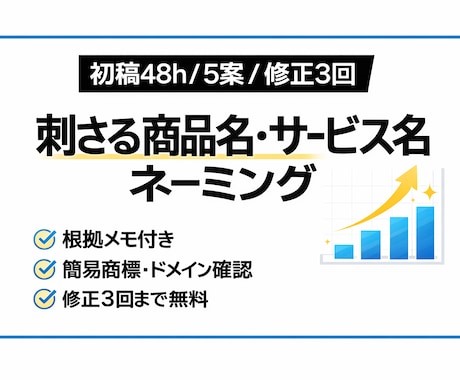 刺さる商品名・サービス名のネーミング提案します 初稿48h目安｜理由・背景付き｜商標&ドメイン簡易確認 イメージ1