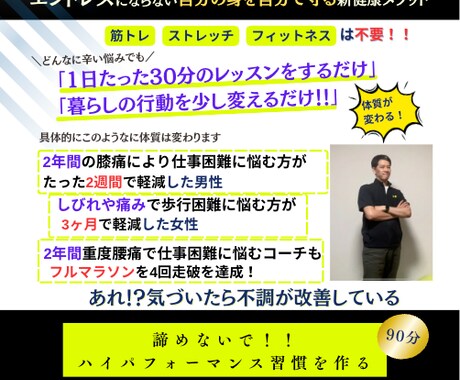 痛み不調アセスメントのセカンドオピニオン相談します あなたの健康悪循環ループの原因を担当コーチがフィードバック イメージ1