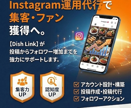 飲食店専門インスタ運用◆写真を送るだけ！運用します 週1投稿・加工・タグ選定まで丸投げ／月4.5万円 イメージ1