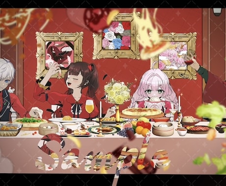 歌ってみた・オリジナルMVのイラストを制作します ご要望に沿った動画用サイズのイラストを制作可能です！ イメージ1