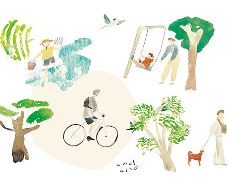 里山や自然のなかの風景、人物イラストなど制作します イメージ1