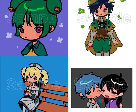 夢絵、アイコンなど描きます 可愛いデフォルメ絵柄で目を引き寄せるイラスト描きます！ イメージ2