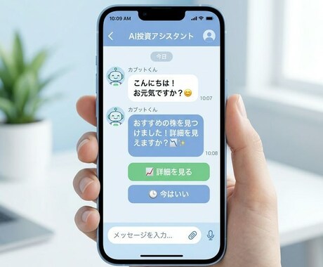 チャット完結の株AI予想・売買代行アプリ作ります チャットでAIと株投資！予想から自動売買、テスト運用まで イメージ1